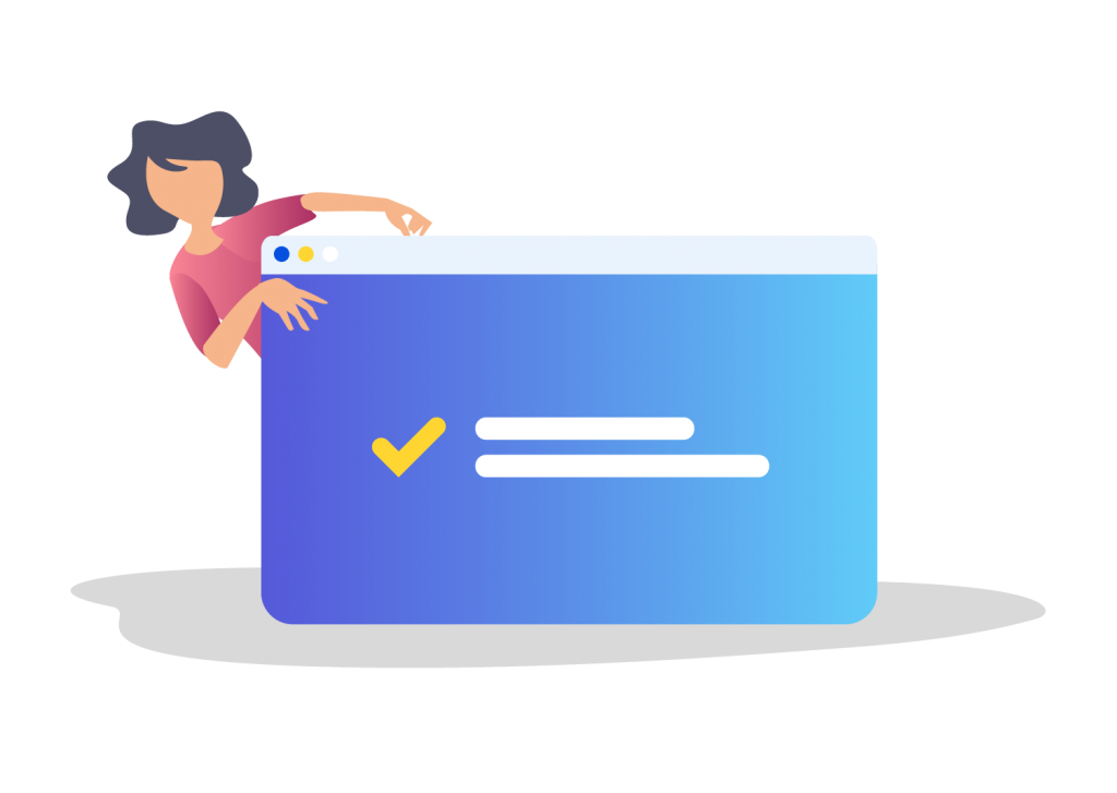 Woman registering a company online